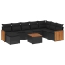Set de sofás de jardín 8 piezas y cojines ratán sintético negro