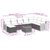 Set de muebles de jardín 9 pzas y cojines ratán sintético gris