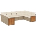 Set de sofás de jardín 9 pzas con cojines ratán sintético beige