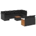 Set de sofás de jardín 10 pzas cojines ratán sintético negro