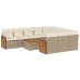 Set de sofás de jardín 11pzas con cojines ratán sintético beige