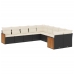 Set de sofás de jardín 10 pzas cojines ratán sintético negro