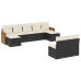 Set de sofás de jardín 8 piezas y cojines ratán sintético negro