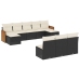 Set de sofás de jardín 10 pzas cojines ratán sintético negro
