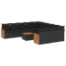 Set de sofás de jardín 12 piezas cojines ratán sintético negro