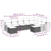 Set de muebles de jardín 9 pzas y cojines ratán sintético gris