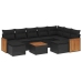 Set de sofás de jardín 10 pzas cojines ratán sintético negro
