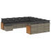 Set de sofás de jardín 12 pzas con cojines ratán sintético gris