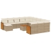 Set sofás de jardín con cojines 13 pzas ratán sintético beige