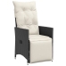 Set de muebles jardín 5 pzas con cojines ratán sintético negro