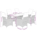 Set de comedor de jardín 7 pzas y cojines ratán sintético negro
