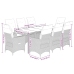 Set de comedor de jardín 9 pzas y cojines ratán sintético negro