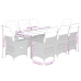 Set de comedor de jardín 9 pzas y cojines ratán sintético negro