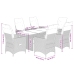 Set de comedor de jardín 7 pzas y cojines ratán sintético negro