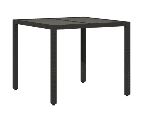 Set de muebles jardín 5 pzas con cojines ratán sintético negro