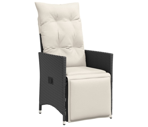 Set de muebles jardín 5 pzas con cojines ratán sintético negro