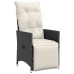 Set de muebles jardín 5 pzas con cojines ratán sintético negro