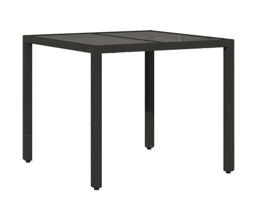 Set de muebles jardín 5 pzas con cojines ratán sintético negro