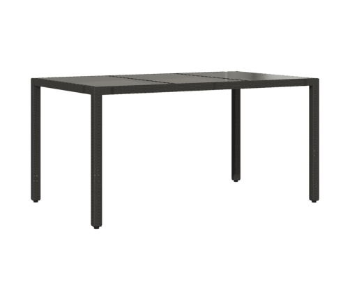 Set de comedor de jardín 7 pzas y cojines ratán sintético negro