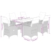 Set de comedor de jardín 7 pzas y cojines ratán sintético negro
