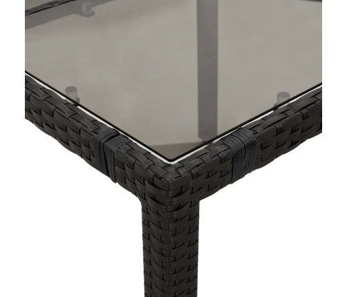 Set de comedor de jardín 9 pzas y cojines ratán sintético negro
