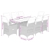 Set de comedor de jardín 9 pzas y cojines ratán sintético negro