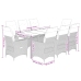 Set de comedor de jardín 9 pzas y cojines ratán sintético negro