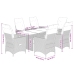 Set de comedor de jardín 7 pzas y cojines ratán sintético negro