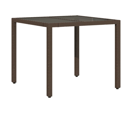 Set comedor de jardín 5 piezas y cojines ratán sintético marrón