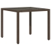 Set comedor de jardín 5 piezas y cojines ratán sintético marrón