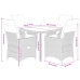 Set comedor de jardín 5 piezas y cojines ratán sintético marrón