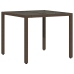 Set comedor de jardín 5 piezas y cojines ratán sintético marrón