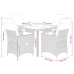 Set comedor de jardín 5 piezas y cojines ratán sintético marrón