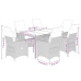Set comedor de jardín 7 pzas con cojines ratán sintético marrón