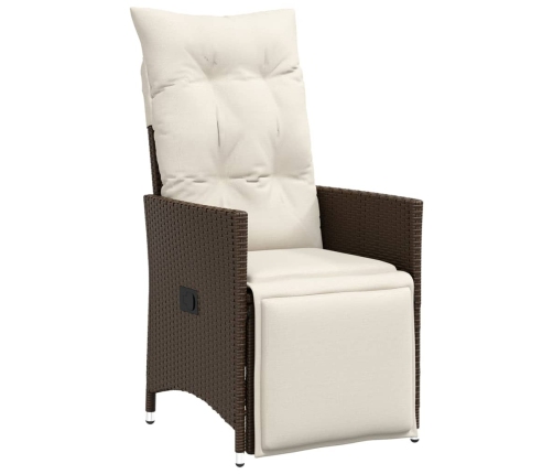 Set comedor para jardín 9 pzas y cojines ratán sintético marrón