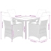 Set comedor de jardín 5 pzas con cojines ratán sintético beige