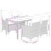 Set comedor de jardín 5 pzas con cojines ratán sintético beige