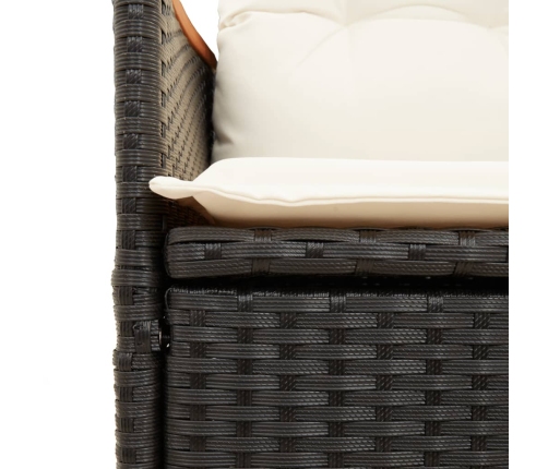 Set de muebles jardín 5 pzas con cojines ratán sintético negro