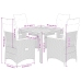 Set de muebles jardín 5 pzas con cojines ratán sintético negro