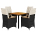 Set de muebles jardín 5 pzas con cojines ratán sintético negro