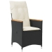 Set de muebles jardín 5 pzas con cojines ratán sintético negro