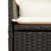 Set de muebles jardín 5 pzas con cojines ratán sintético negro