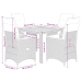 Set de muebles jardín 5 pzas con cojines ratán sintético negro