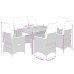 Set de comedor de jardín 7 pzas y cojines ratán sintético negro