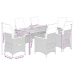 Set de comedor de jardín 7 pzas y cojines ratán sintético negro