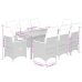Set de comedor de jardín 9 pzas y cojines ratán sintético negro