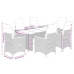 Set de comedor de jardín 7 pzas y cojines ratán sintético negro