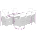 Set de comedor de jardín 9 pzas y cojines ratán sintético negro