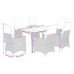 Set de comedor de jardín 7 pzas y cojines ratán sintético negro