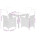 Set de muebles jardín 5 pzas con cojines ratán sintético negro